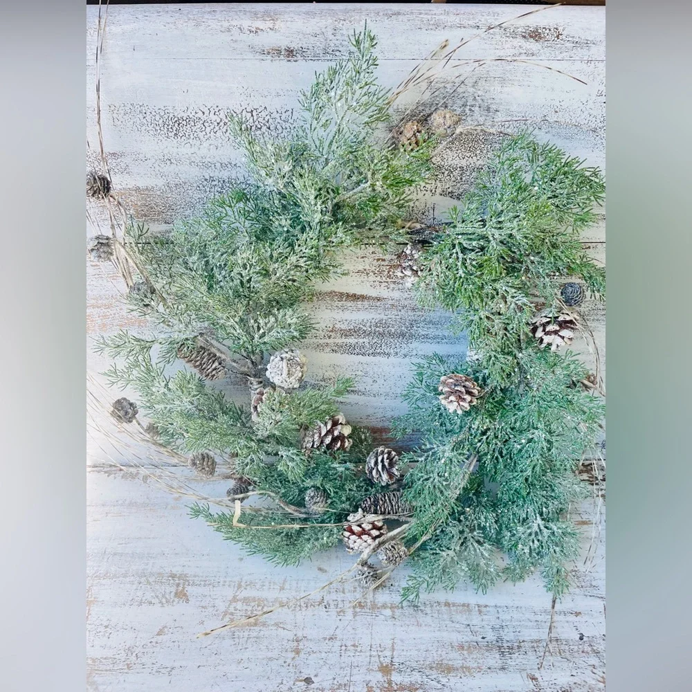 Birch Tipped Cedar Wreath